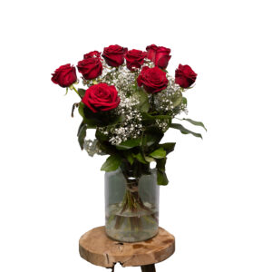 Rode Rozen Boeket met Gipskruid